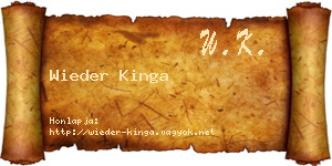 Wieder Kinga névjegykártya
